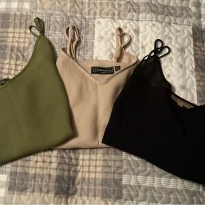 Notations and Elements Camisole Trio - Olive, Beige, Black